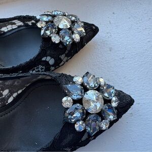 Dolce & Gabbana Black Lace rainbow pumps with brooch detailing